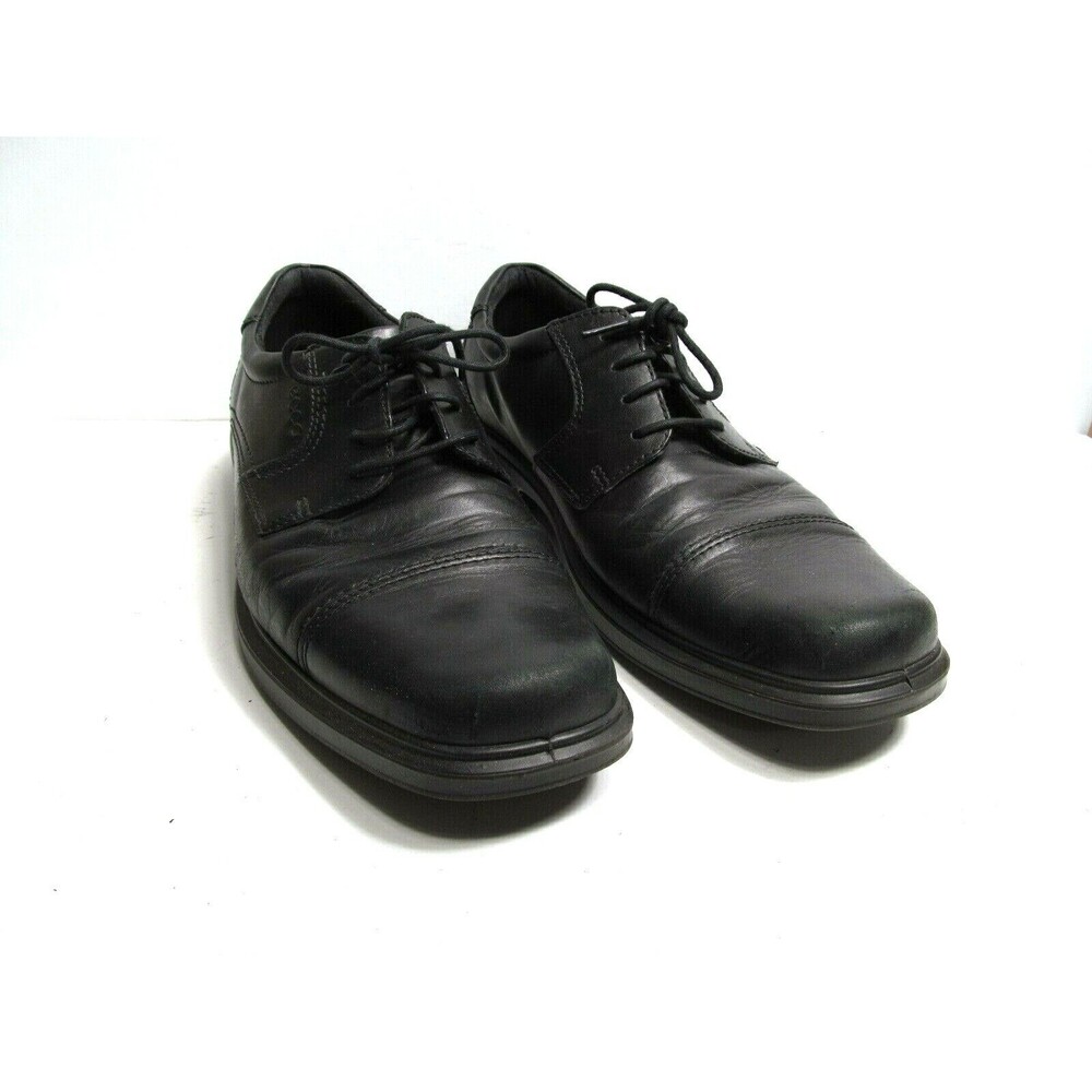 ECCO Black Leather Cap Toe Lace Up Oxfords Mens Size US 12